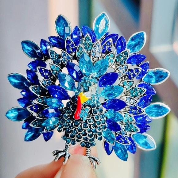 NWT Large Turkey Brooch Turkey Pin Rhinestone Turkey Brooch Pin - Picture 1 of 6